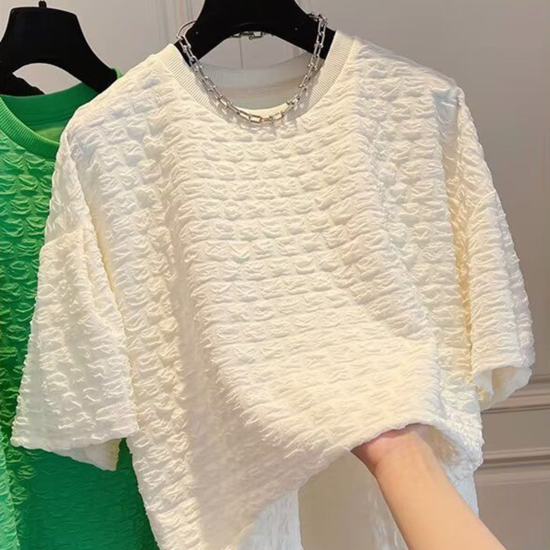 เสื้อยืดชาย แฟชั่นคู่ใหม่คอกลมหลวมสบายๆแขนสั้นเสื้อยืด เสื้อยืดผู้ชาย