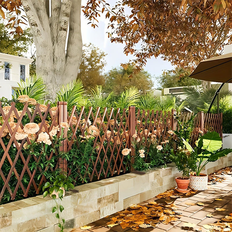 🌷 DIY รั้วไม้แบบยืดหดได้ รั้วตกแต่งสวน รั้วสวน ของตกแต่งสวน เสียบดินได้/พื้นเรียบ - รูปที่ 5