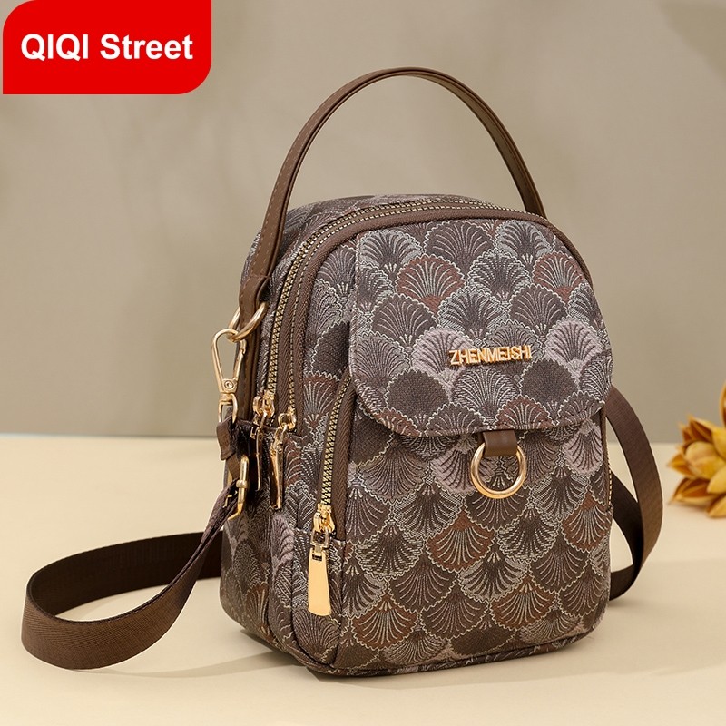 กระเป๋าสะพายข้าง ผู้หญิงใหม่สบาย ๆ หลายช่องหนัง ปู่ กระเป๋าสะพายไหล่โทรศัพท์มือถือเดียว