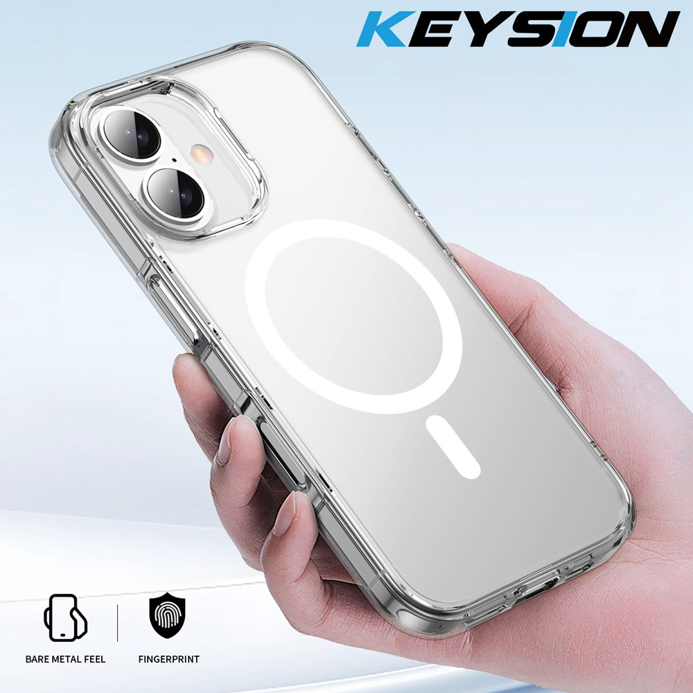 Keysion กันกระแทก Clear Matte Case สําหรับ iPhone 16 Plus ซิลิโคนอ่อนนุ่ม + PC โทรศัพท์โปร่งใสฝาหลังสําหรับ iPhone 16