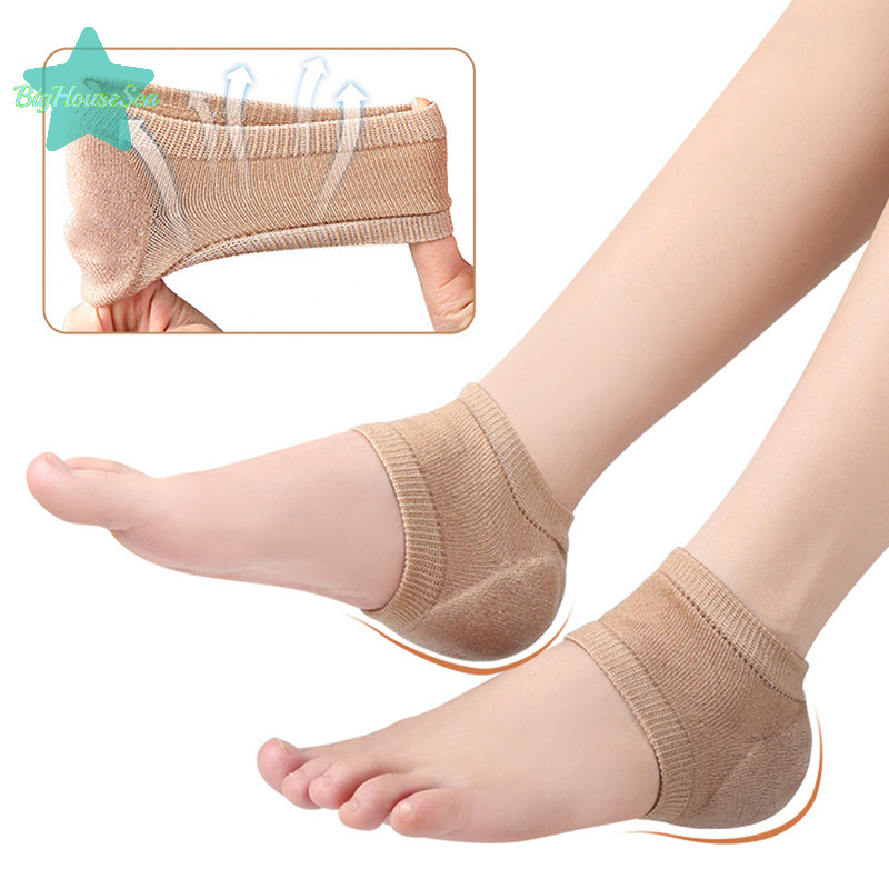 [BigHouseSea] เจลซิลิโคนป้องกันส้นเท้าแขนส้นแผ่นส้นถ้วย Plantar Fasciitis สนับสนุนฟุตดูแลเบาะซ่อมแซมผิวถุงเท้าครึ่งหลาใหม่