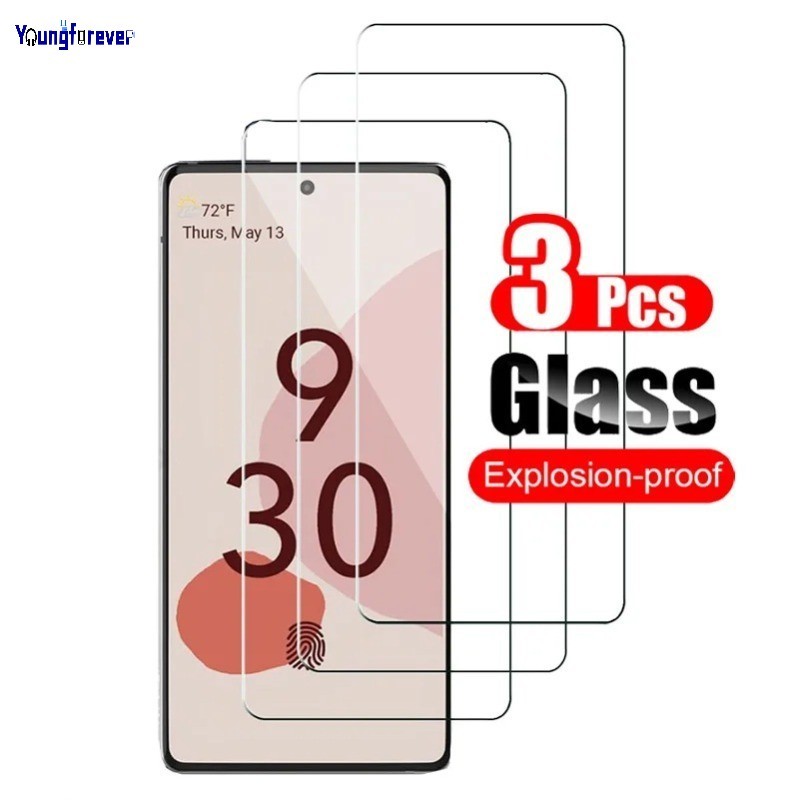 3 ชิ้นโปร่งใส HD ป้องกันกระจกนิรภัยสําหรับ Google Pixel 6 6A 7 8 8A 8Pro หน้าจอป้องกันรอยขีดข่วนฝาครอบฟิล์ม