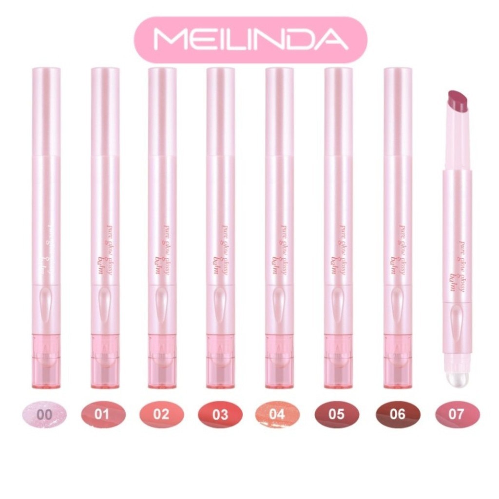 MEILINDA PURE GLOW GLOSSY BALM (MC2077) เมลินดา เพียว โกลว์ กลอสซี่ บาล์ม x 1 ชิ้น abcmall