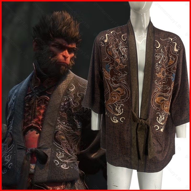 Ys Black Myth Wukong คอสเพลย์ผ้า haori primest frock เสื้อสเวตเตอร์ถักเสื้อกันหนาวชุดกิโมโนเสื้อเสื้อยืด 4XL