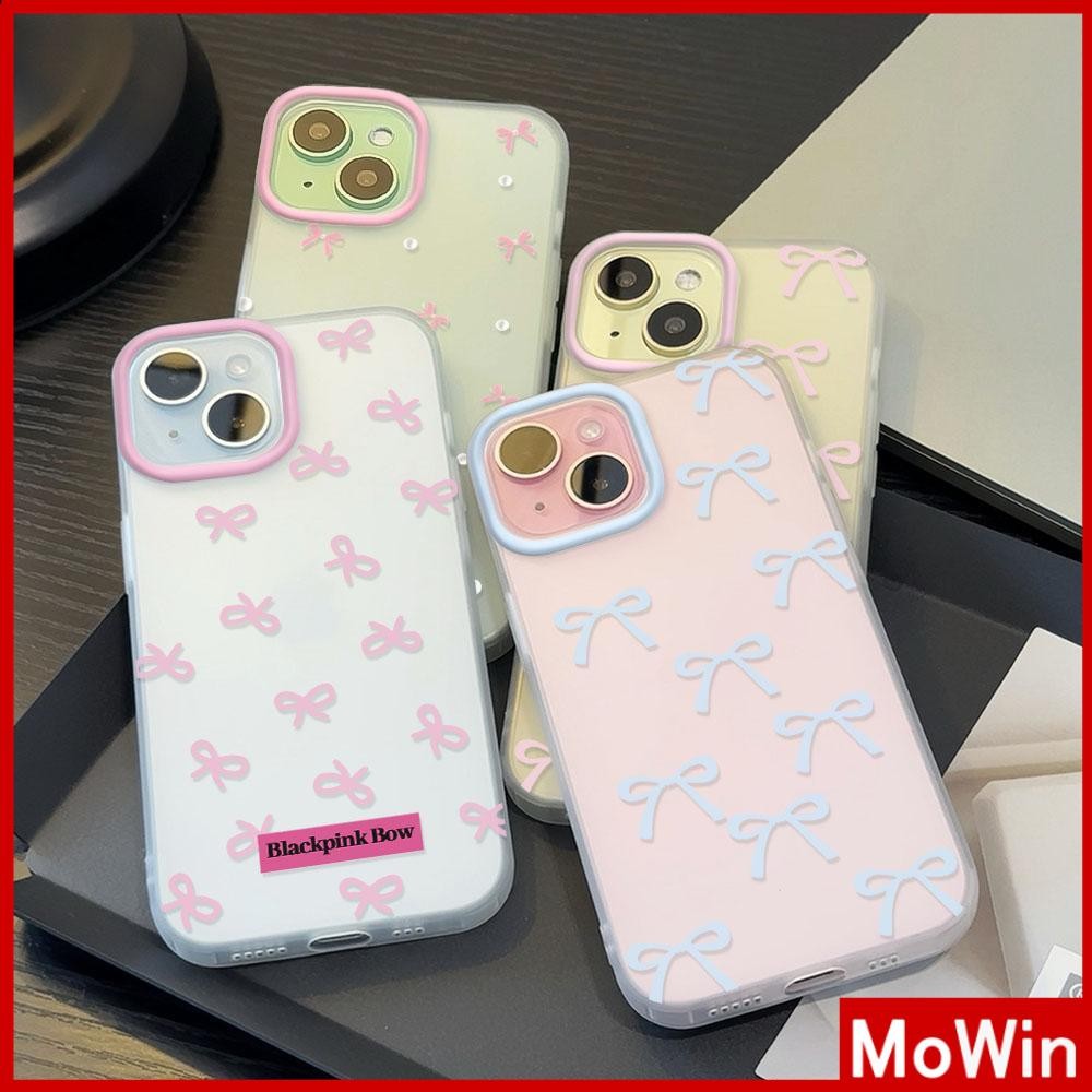 Movin - เคสใส iPhone16 11 Pro Max iPhone เคส TPU นิ่มป้องกันรอยนิ้วมือแบบด้าน โบว์สีสันสวยงามน่ารัก Compatible With iPhone15 14 13 12 Pro max XS XR 7 8 Plus