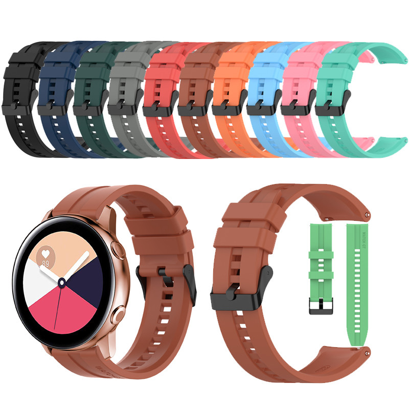 สําหรับ Samsung Galaxy Watch 3 Active 2 S3 40 มม.44 มม.41 มม.45 มม.42 มม.46 มม.สายรัดซิลิโคนนุ่มกีฬาสร้อยข้อมือ