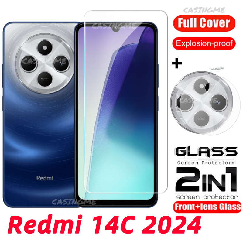 Redmi 14C 2024 กระจกนิรภัย Flim สําหรับ Redmi 14C Redmi14C 14 C C14 4G 5G 2024 ฟิล์มด้านหน้ากลับเลนส์กระจกกลับกล้องเลนส์ป้องกันหน้าจอ
