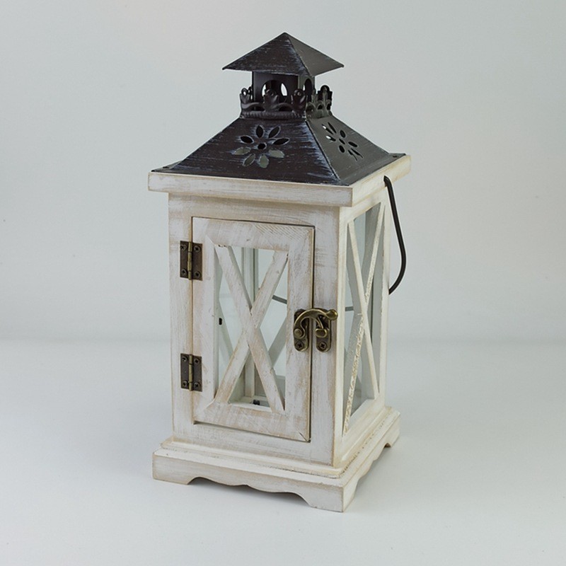 新款8056复古木质风灯烛台 创意欧式家居软装桌面特色摆件