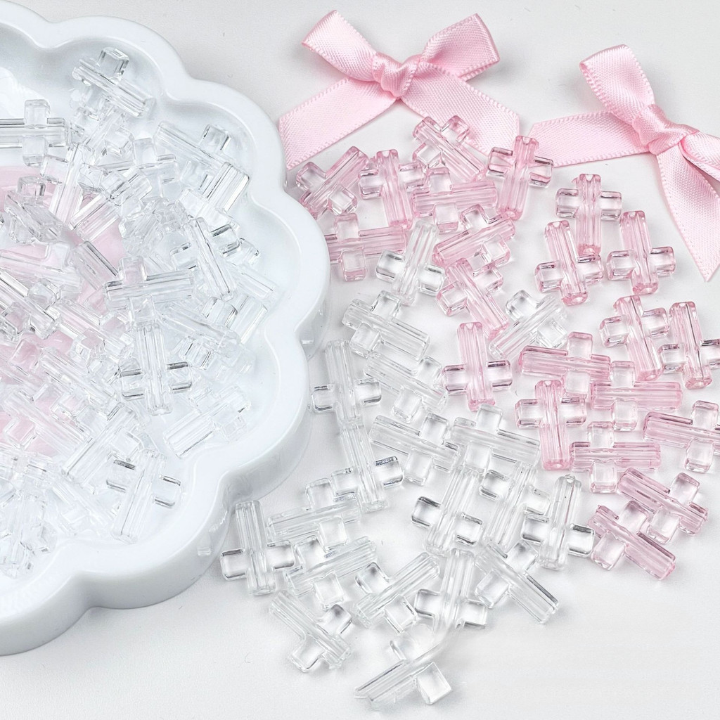 10 ชิ้น/เซ็ต Ins Mini Cross อุปกรณ์ตกแต่ง DIY String ลูกปัดจี้