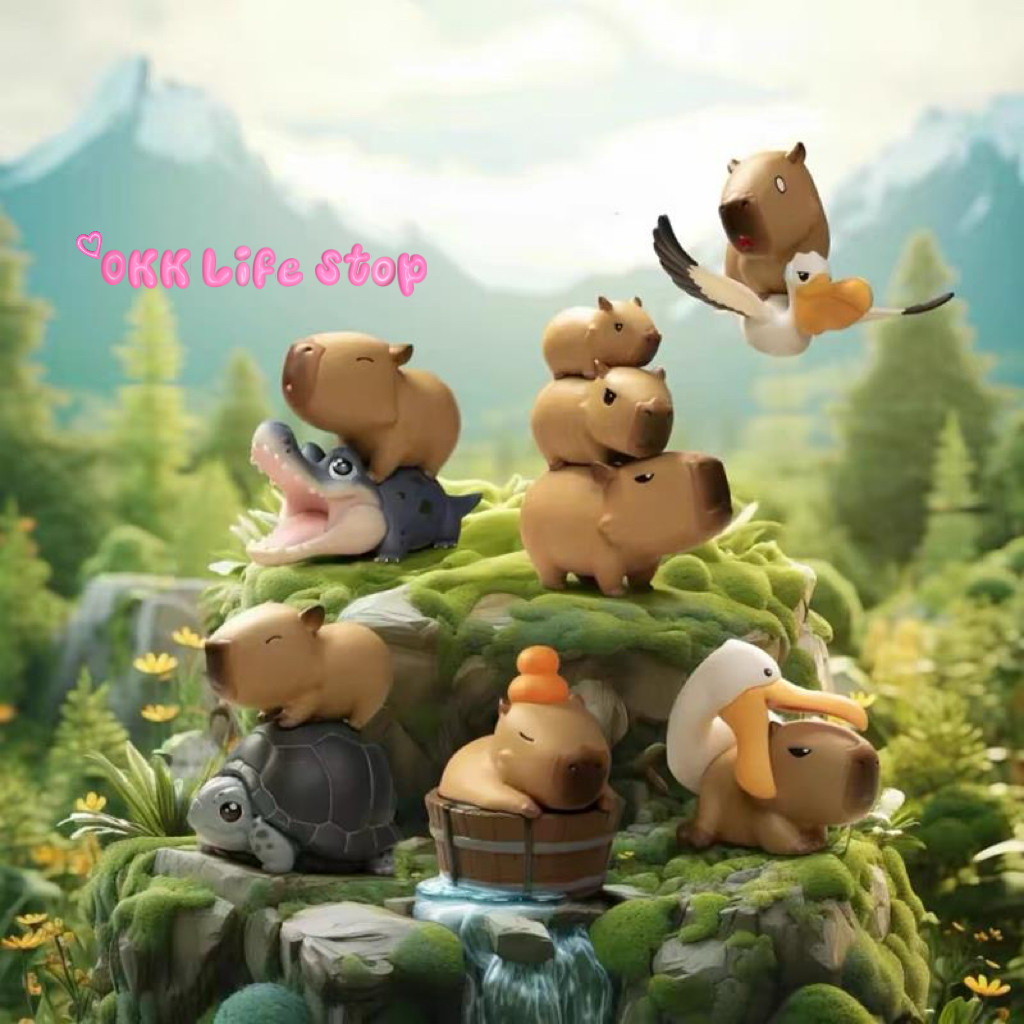 OKK Life Stop(A041)*พร้อมส่งในไทย*โมเดลการ์ตูน คาปิบาร่า ฟิกเกอร์ ของเล่น ตุ๊กตาตั้งโต๊ะ