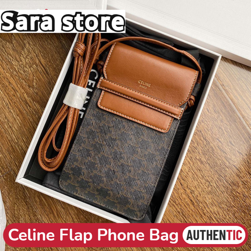 เซลีน Celine Flap Phone Bag หนัง faux/หนังแกะ 10cm 10G332