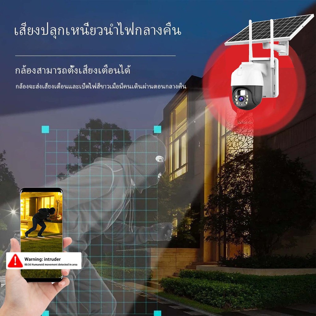 KTvsion 4G ซิมการ์ดกล้องวงจรปิด 5MP HDกล้องไร้สายพลังงานแสงอาทิตย์, จำเป็นต้องเชื่อมต่อซิมการ์ดไม่สนับสนุน WIFI