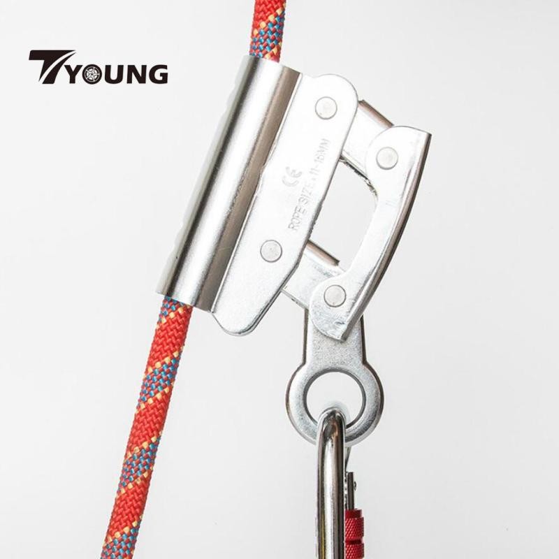 [มีจําหน่าย] Heavy Duty Alloy Auto Locking Rope Grab Climbing Fall Protection Carabiner B 6KN