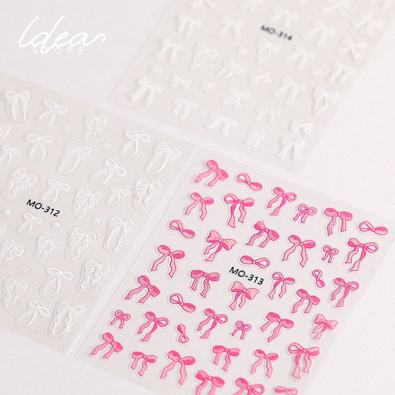 MOSR สติ๊กเกอร์ติดเล็บ ลายโบว์ ( รหัส MO312-314 ) รูปที่ 5