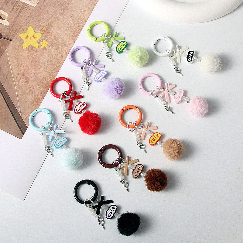 [JBTH] น่ารัก Simple Hairball จี้พวงกุญแจสําหรับผู้หญิงสาวสีสัน Pompom Charm พวงกุญแจกระเป๋าเป้สะพายหลังอุปกรณ์ตกแต่งของขวัญ [JB]