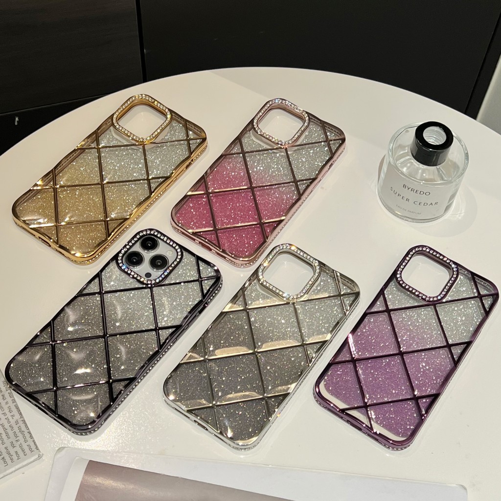 3d สามมิติเพชรขอบGradient Glitterโปร่งใสรวมทุกอย่างเคสโทรศัพท์สําหรับIphone 16promax 15 14 13 12 11promax Proแฟชั่นคู่ธุรกิจ 11Promaxเคสโทรศัพท์
