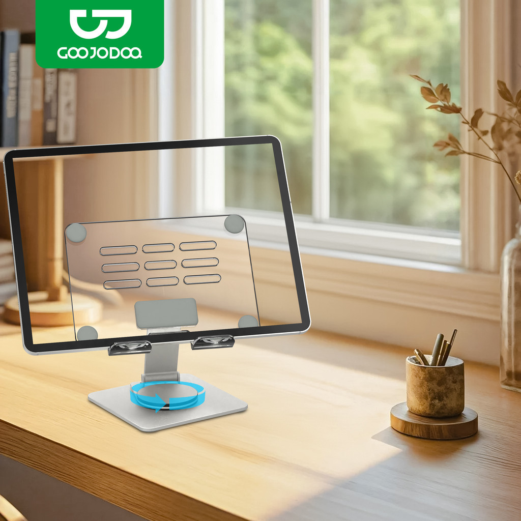 GOOJODOQ tablet stand comes with multiple anti slip silicone pads compatible with 12.9-inch phones