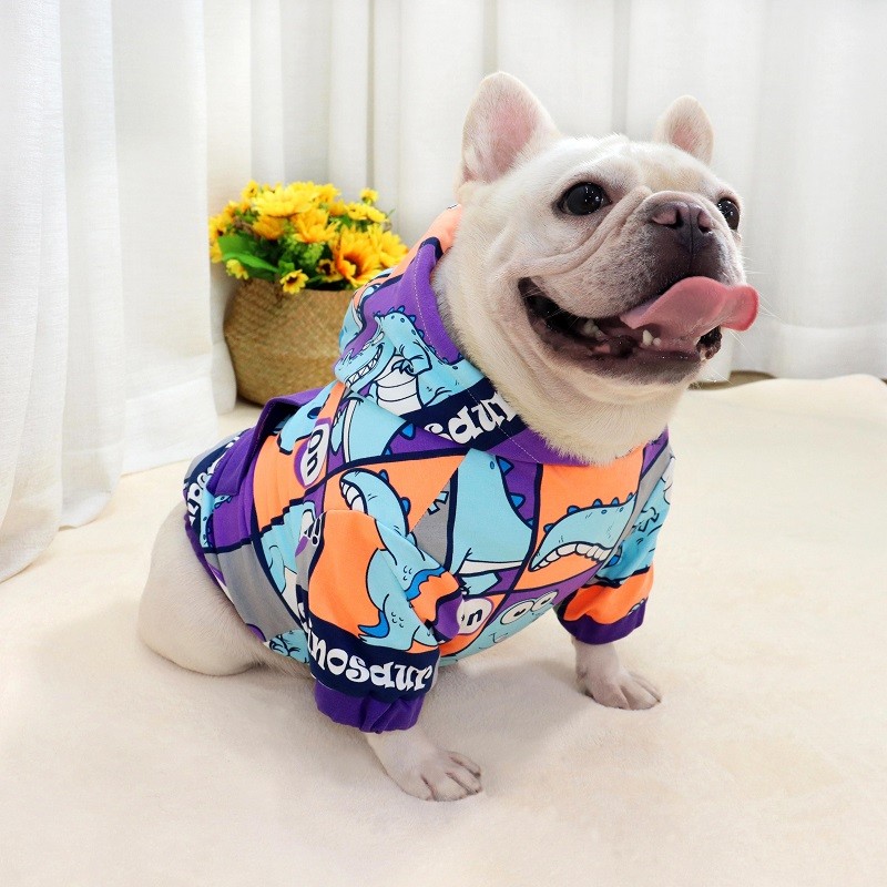 GOU-HOME เสื้อหมา ขเสื้อผ้าสัตว์เลี้ยงสําหรับวัสดุผ้าฝ้ายสไตล์ฤดูหนาว Bulldog ฝรั่งเศส