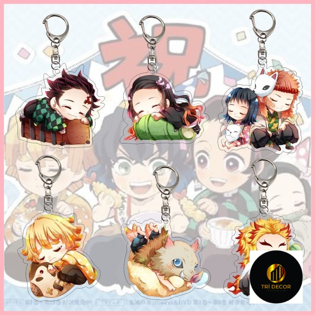 Demon Slayer พวงกุญแจ Tanjiro Muichirou รุ่น Q Demon Slayer อะคริลิคประตูห้องครัวพวงกุญแจ Tanjiro Ne