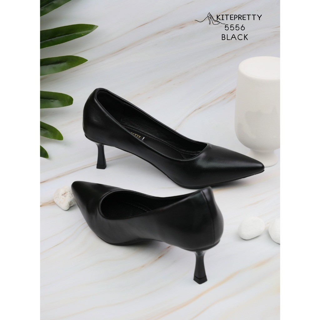 รองเท้าคัชชู ส้นสูง รองเท้าคัทชูส้นสูง ปลายแหลม ส้นเข็มสูง 2นิ้ว แบรนด์ Kitepretty  KT5556