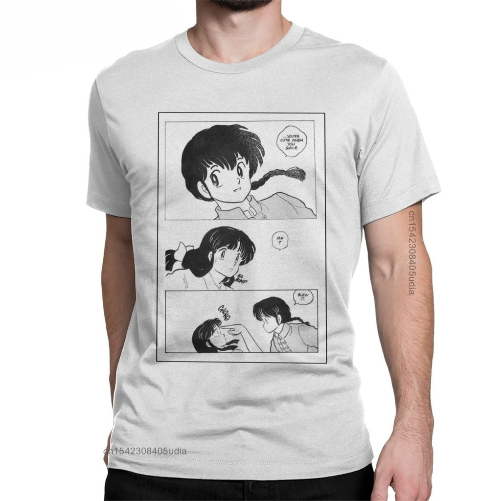 แฟชั่น Akane Tendo Ranma 1/2 เสื้อยืดสําหรับชายรอบคอผ้าฝ้ายเสื้อยืดแขนสั้นเสื้อผ้าฤดูร้อน
