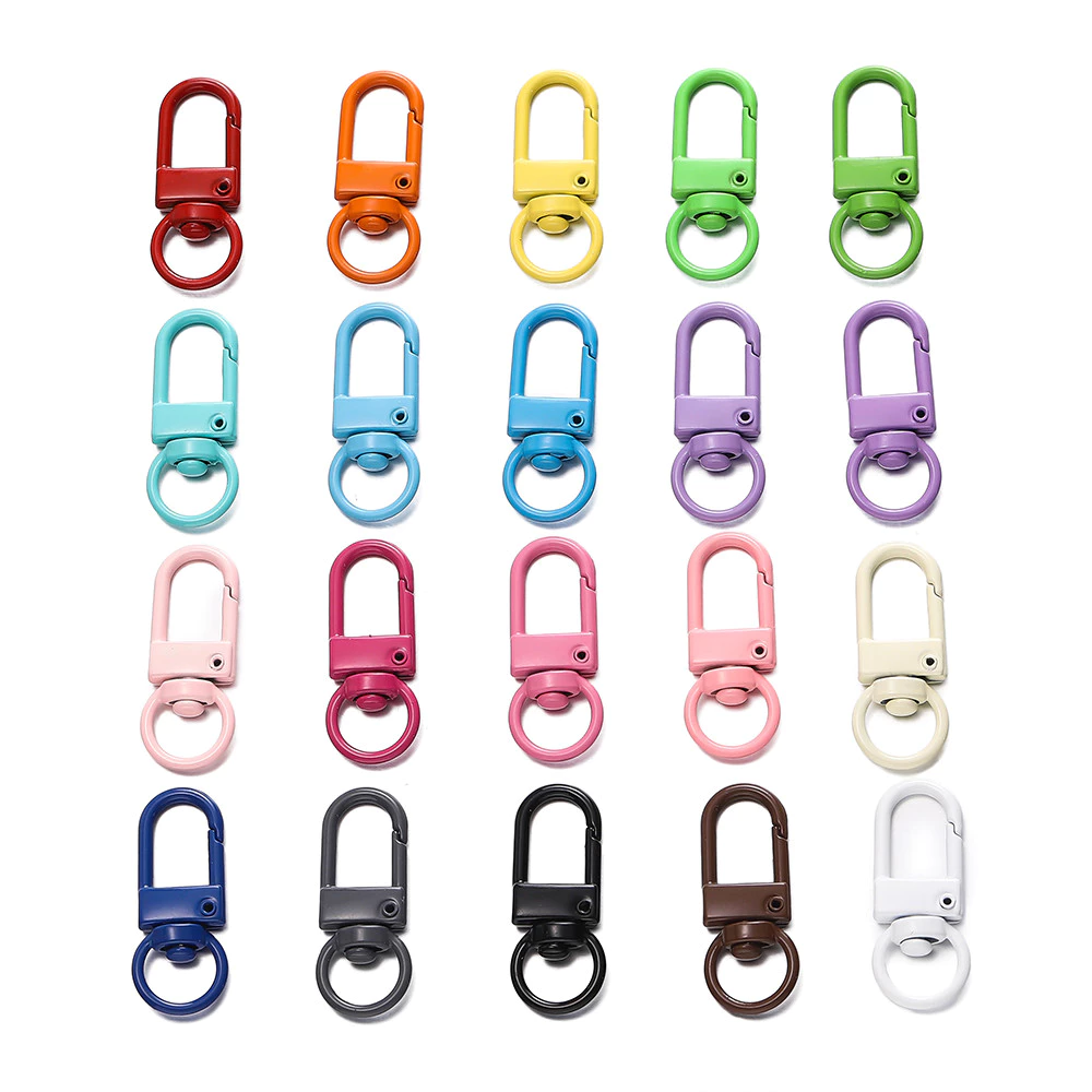 ตะขอโลหะผสมรูปตัวยู ตะขอก้ามปู 5/10ชิ้น 13x33มม. สีตะขอก้ามปู สำหรับ DIY พวงกุญแจแฟชั่น
