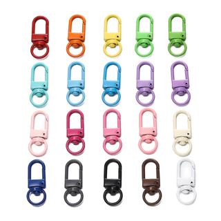ตะขอโลหะผสมรูปตัวยู ตะขอก้ามปู 5/10ชิ้น 13x33มม. สีตะขอก้ามปู สำหรับ DIY พวงกุญแจแฟชั่น