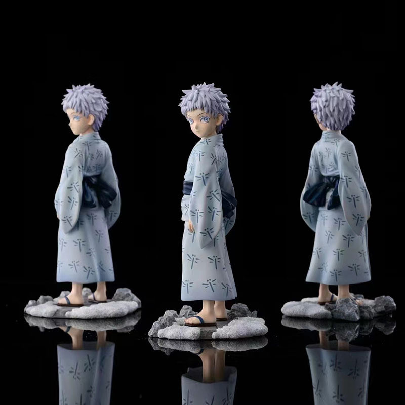 อะนิเมะ Jujutsu Kaisen ในวัยเด็ก Gojo Satoru Action Figure รุ่น Q 14 ซม.PVC คอลเลกชันตุ๊กตาตกแต่งเครื่องประดับของเล่นเด็กของขวัญวันเกิด