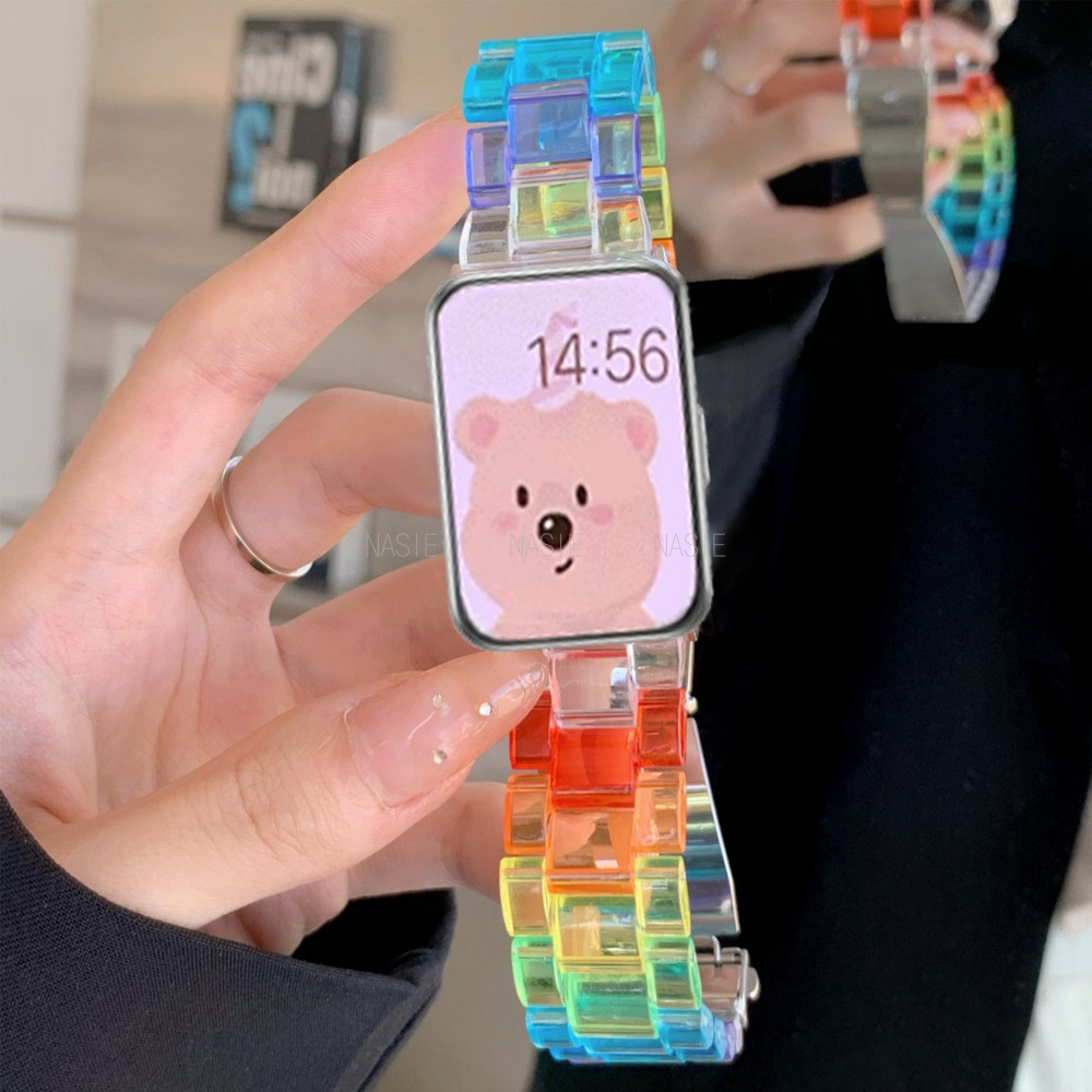 สายอะคริลิคสําหรับ Samsung Galaxy Fit 3 สร้อยข้อมือแฟชั่นสายนาฬิกาหรูหรา Samsung Galaxy Fit3 SM-R390 อุปกรณ์เสริม