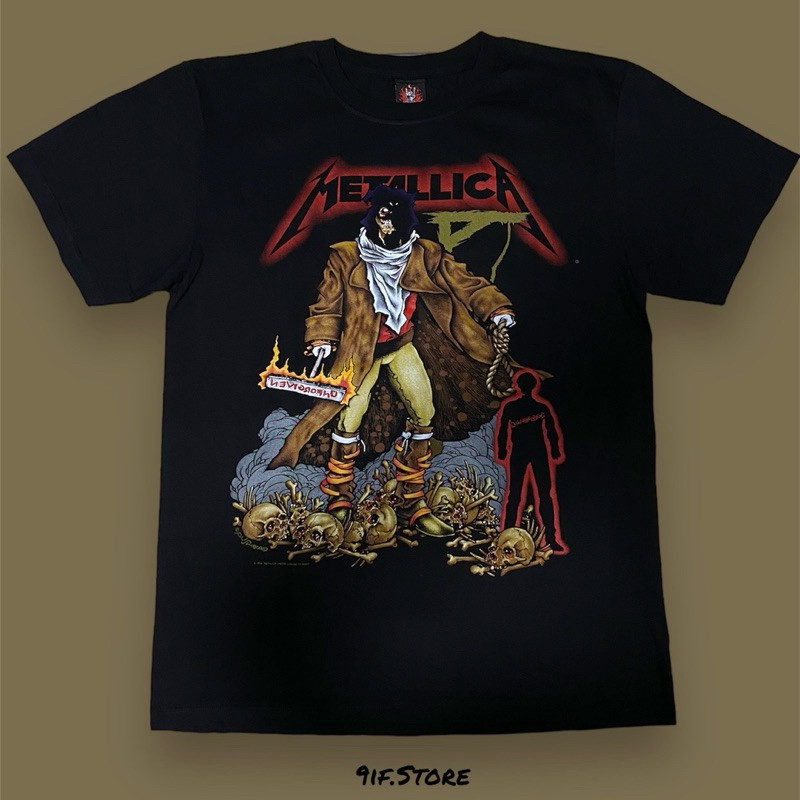 เสื้อวง Metallica สกรีนหน้า-หลัง(ป้ายRock Yeah) ลายหัวกะโหลกSize S-5XL