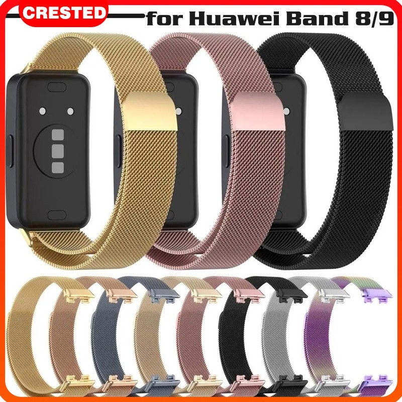 แหวนโลหะมิลาน Huawei band 9 8 สายแม่เหล็กสแตนเลส นาฬิกาอัจฉริยะ Huawei band 8 9 NFC อุปกรณ์เสริม