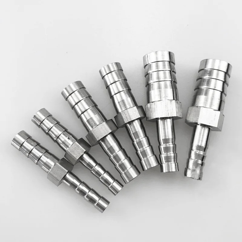 304สแตนเลส2-Way barbed PIPE FITTING reduc/equal Connector, เจดีย์ Joint hose barb OD 4mm-63mm
