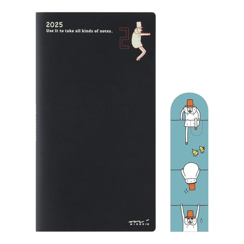 Midori Pocket Diary Planner 2025 Slim รายเดือน Limited Edition พร้อมที่คั่น ลายลุง 22301006 (เริ่มต้นเดือนมกราคม2025)