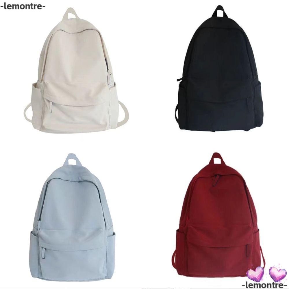 กระเป๋าเป้อเนกประสงค์ LEMONTRE, สีดําสีเทาสีขาวสีแดงความจุขนาดใหญ่กระเป๋าเป้สะพายหลังนักเรียน, กระเป๋าเดินทางกันน้ําไนลอนซักได้อินเทรนด์