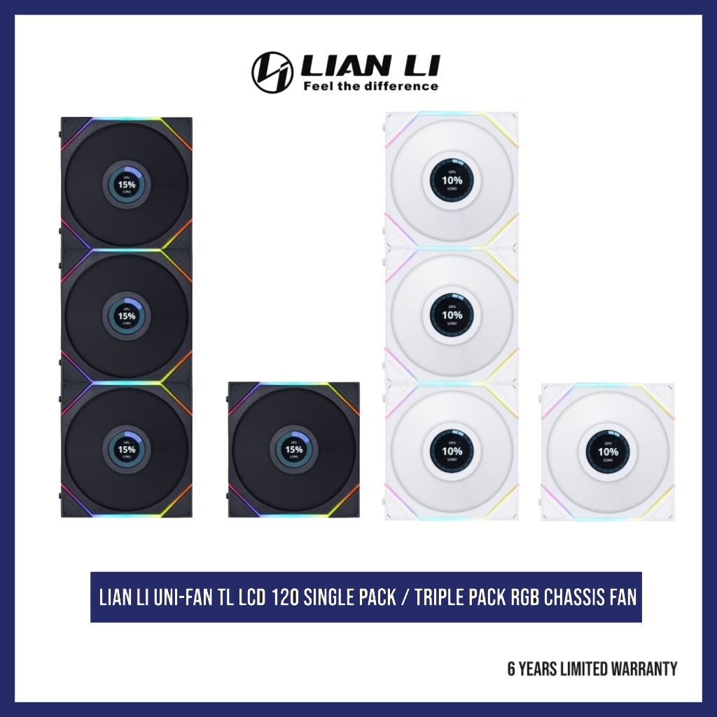 FAN Lian Li UniFan TL120 LCD TL 120 Reverse ARGB LCD 1.6" Sceen Uni Fan พัดลมมีจอ LCD