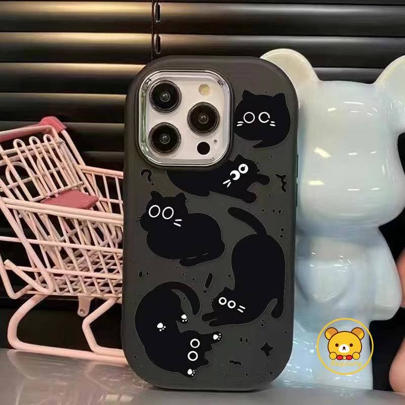 ตลกแมวดําน่ารักเคสโทรศัพท์สําหรับvivo V40 V30 V29 V27 V27E V23 V21 V21S V20 Y100 X90 Pro Y77 Y76S Y7