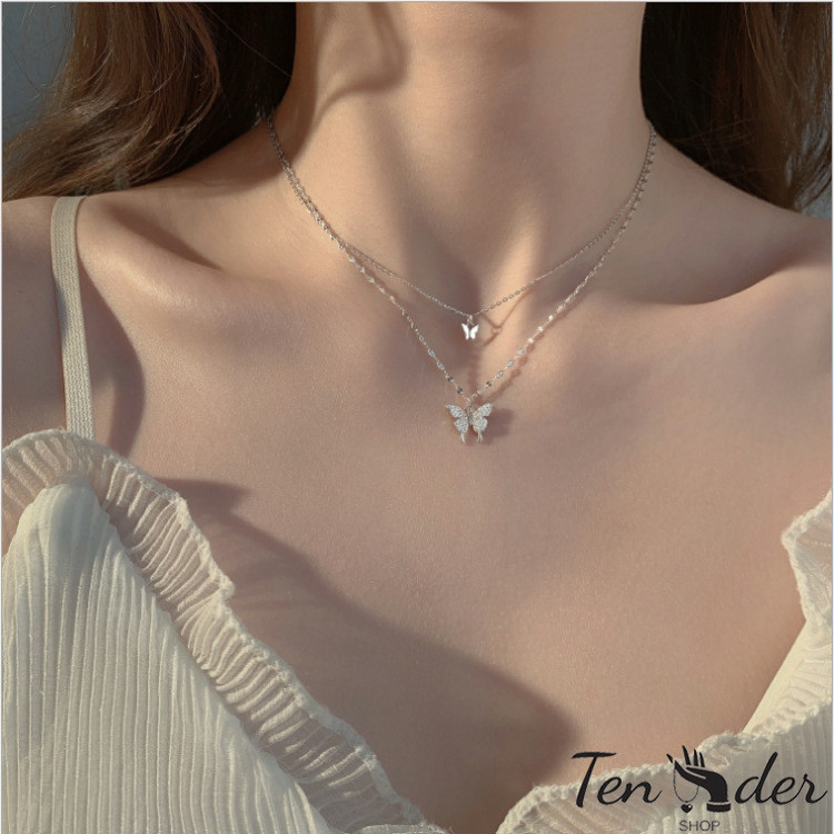 COD-ส่งเร็วจากไทย🎀สร้อยคอเงินผูกโบว์สไตล์เกาหลี-Tender