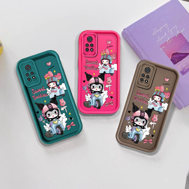 Cool biker Kuromi สําหรับ Realme 10 7i C17 C21 C33 C55 N55 C1 C11 C12 C25 C15 C2 C30 C30S C35 C53 11X 5 PRO 5S C3 6i NOTEproof การ์ตูนกรณี