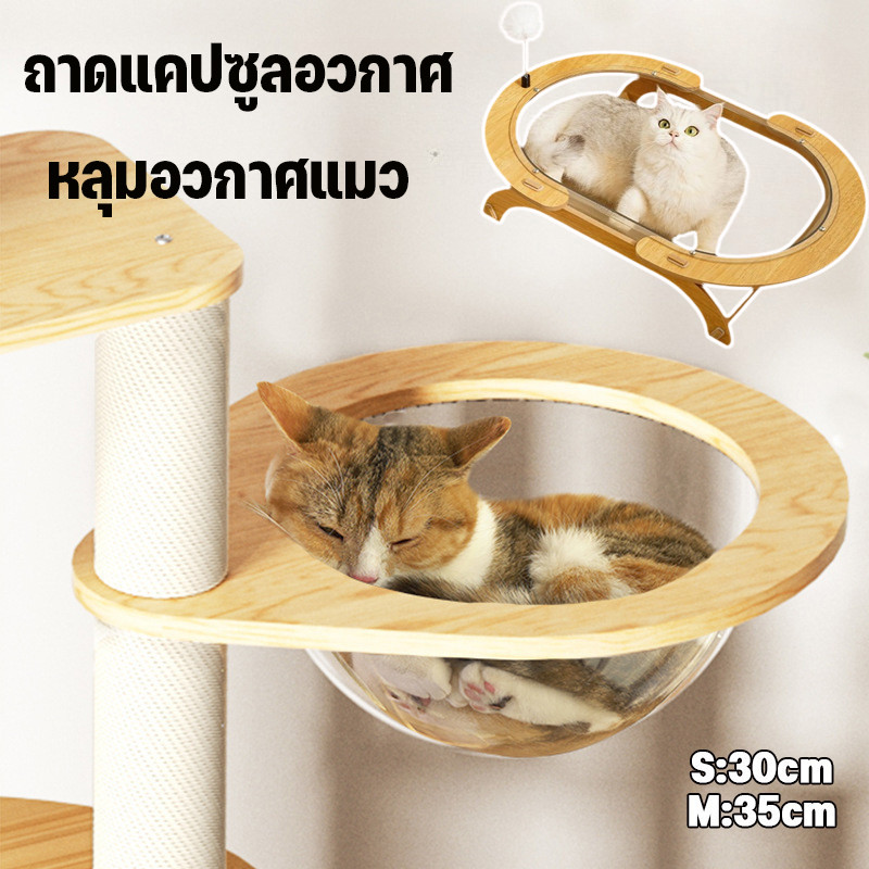 ถาดแคปซูลอวกาศ หลุมอวกาศแมว คอนโดแมว DIY อุปกรณ์เสริม บ้านแมวโฮมเมด วัสดุไม้กระดาน แข็งแรงและทนทาน