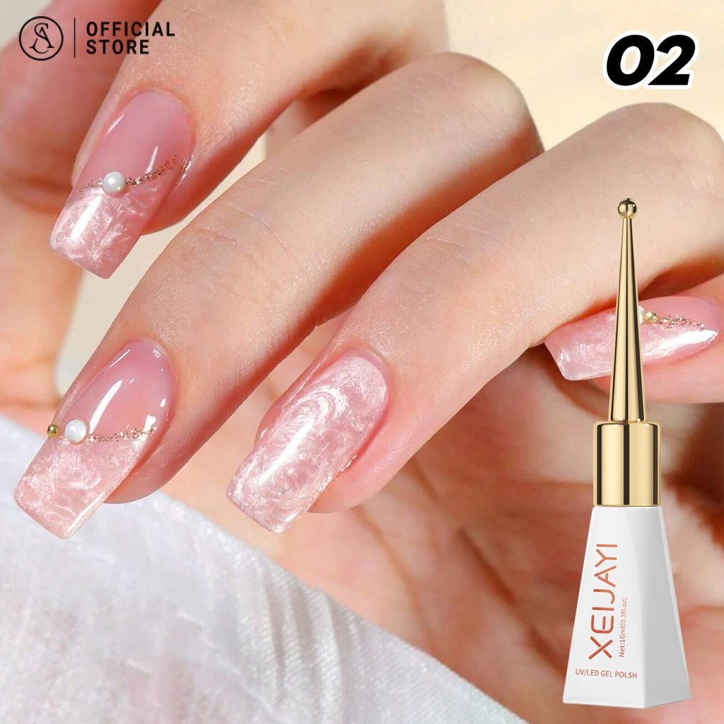 สีเจล6 สีด้ายเล็บหอยมุกกาวยาทาเล็บเปลือกด้ายเล็บเจลส่องไฟกาว