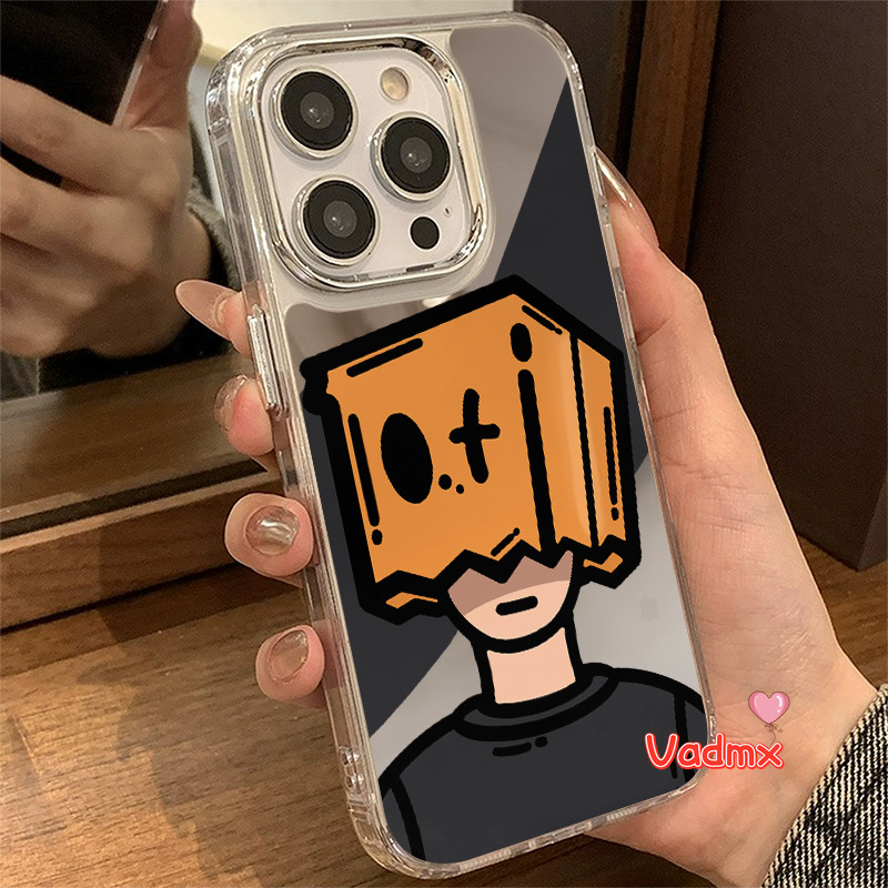 ตลกกล่องสาวเด็กปลอกอ่อนสําหรับoppo Reno 13F 13 Pro 12 11F 10 9 8 7 SE Pro Plus 8Z 7Z 8T 6Z 5Z 5F 5K 4F 5 4F 5 4 Liteกระจกเครื่องสําอางฝาครอบชุบกรอบเลนส์คู่ เคสโทรศัพท์