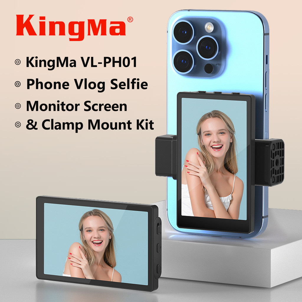 Kingma VL-PH01 สมาร์ทโฟน Magnetic Selfie Vlog พลิกหน้าจอ Mirroring Over กล้องหลังเหมาะสําหรับ Vlogging Live Streaming Video Recording