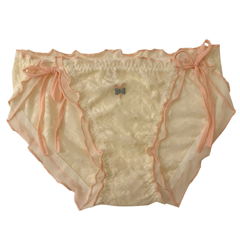 สุภาพสตรีขนาดบวกชุดชั้นในเอวกลางการ์ตูนร้อนขายไขมัน MM100kg Pure Desire สไตล์ High-End สะโพก-Lifting กางเกงระบายอากาศ - รูปที่ 3