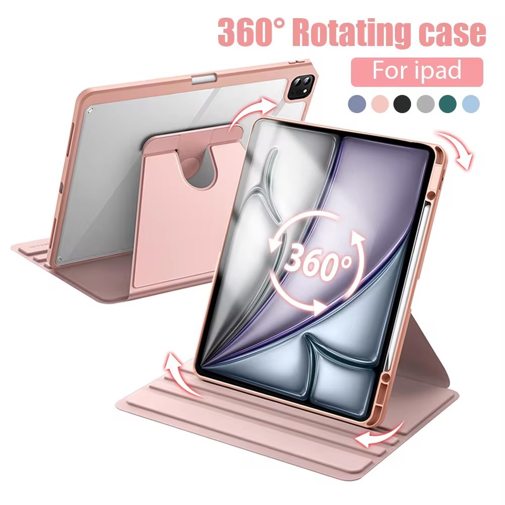 SAMSUNG อะคริลิคใสสําหรับsamsung Galaxy Tab S10+ S10 Plus 12.4 S9 FE Plus S8Plus S7 FE S8 S7 11 A8 10.5 S6 Lite A9 A7 Lite 8.7 ขาตั้งหมุนฝาครอบป้องกัน