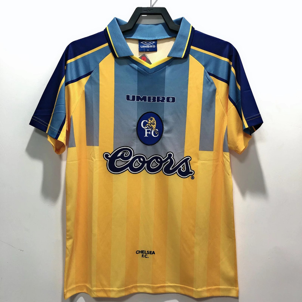 1995-97 เชลซี ห่างออกไป ย้อนยุคฟุตบอลกีฬาเสื้อยืดแขนสั้น