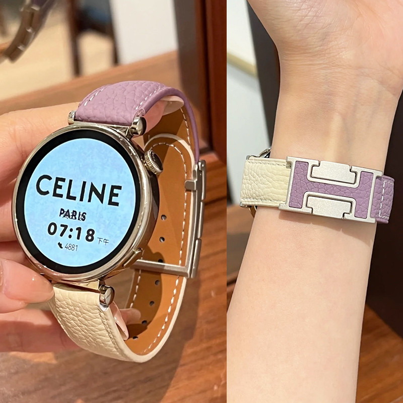 หนังสไตล์หัวเข็มขัดแม่เหล็กสําหรับนาฬิกา หัวเว่ย Huawei Watch GT 4 5 41mm 46mm สร้อยข้อมือเปลี่ยนสายรัดข้อมือ หัวเว่ย Huawei GT 2 3 4 Pro มือโปร นาฬิกาเข็มขัดอุปกร