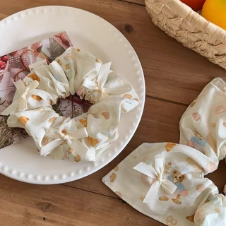เกาหลีน่ารักหมี Bowknot หางม้า Scrunchies ผมผูกยางรัดผมเชือกอุปกรณ์เสริม