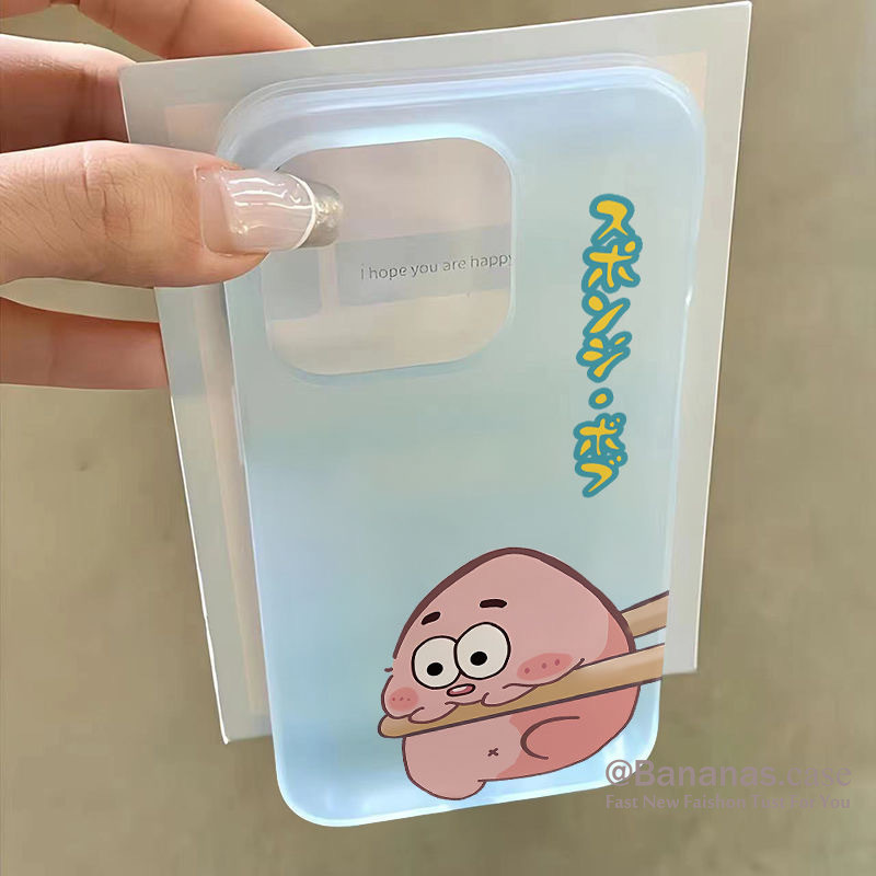 Iphone 16 15 14 13 12 11 Pro Max X Xr Xs Max 7 8 Plus SE2020 เคสโทรศัพท์การ์ตูน SpongeBob SquarePants Matte Soft Clear ฝาหลัง