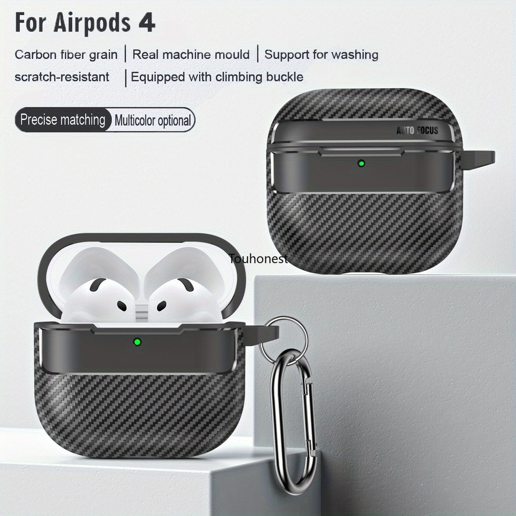 Tpu เกราะกันกระแทกสําหรับ AirPods 4 ANC Pro กรณีทหารเกรด Soft TPU Shock-Absorbing สําหรับ AirPods 4th 3 2 1 Pro2 Active Noise Cancellation กรณีพร้อม Carabiner