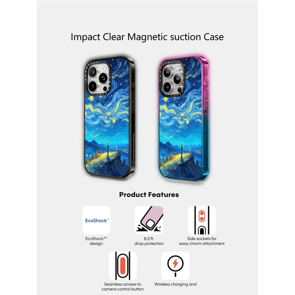 Casetify X Dreamworld แม่เหล็กดูด Hard อะคริลิคด้านหลังสําหรับ Apple IPhone 12 13 14 15 16 Pro Max Plus พร้อมกล่อง